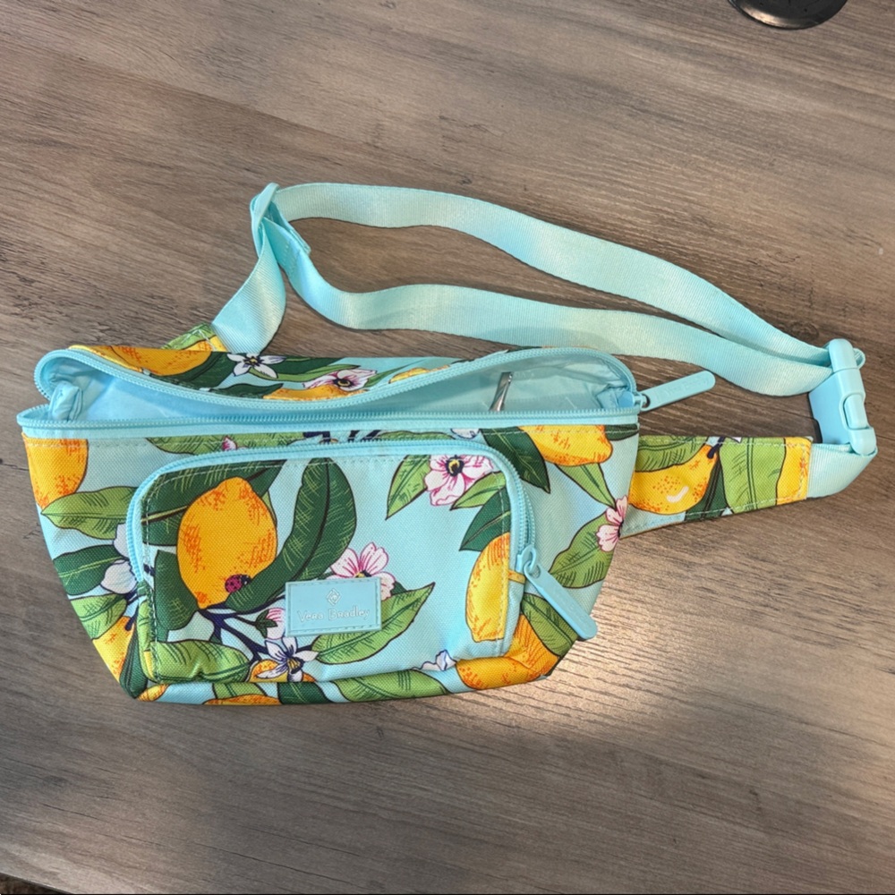 Vera Bradley Aqua Lemon Print Women's Waist/Crossbody